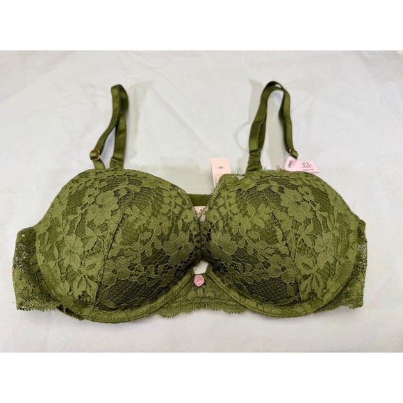 Victoria's Secret Other - Victoria Secret Dream Angels Lightly Lined Demi Bra‎ Green Sz 32C NWT